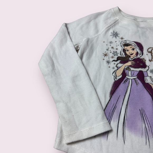 Toddler Girl Disney Jumping Beans Beauty And The Beast Belle Waffle Knit L/S 4T - Picture 2 of 8